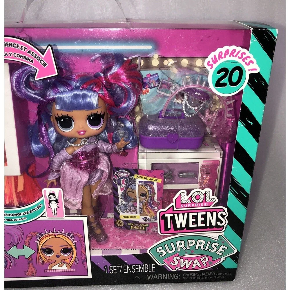 LOL Surprise Tweens Surprise Swap Fashion Doll Buns-2-Braids Bailey 20 Surprises